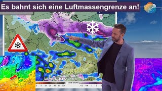 Es bahnt sich eine Luftmassengrenze mit Schnee amp Regen an Wettervorhersage 2912202304012024 [upl. by Mandy]