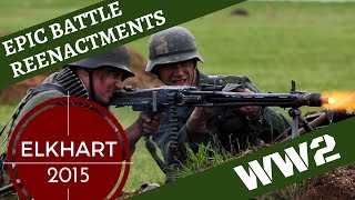 Epic WW2 Reenactment with Aircraft  Elkhart 2015 [upl. by Adli]