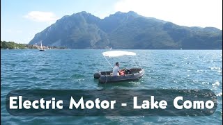 Whaly 310 with electric motor 1000 Watt  2 HP cruising on Lake Como [upl. by Fanchette980]