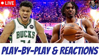 Philadelphia Sixers vs Milwaukee Bucks Live PlayByPlay amp Reactions Sixers Bucks NBA [upl. by Barhos773]