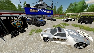 Finding Lamborghini Police Cars in Abandoned Police Station  Farming Simulator 22 [upl. by Angelita371]