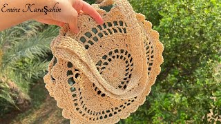 CROCHET BAG ÇİÇEK ÇANTA YAPIMI [upl. by Maples]