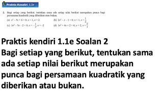 Praktis Kendiri 11g No1  Matematik Tingkatan 4 Bab 1  Fungsi dan persamaan kuadratik dalam satu [upl. by Bores]