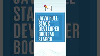 Java Full Stack Developer Boolean Search  Java Full Stack  booleansearch booleanstrings [upl. by Neeruam]