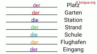 Artikel German Grammar german learngerman der Platz Garten die Station der Strand die Schule [upl. by Semreh]