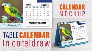 Table Calendar  Table Calendar In CorelDraw  Create Mockup In CorelDraw  Mockup In CorelDraw [upl. by Eneluqcaj466]