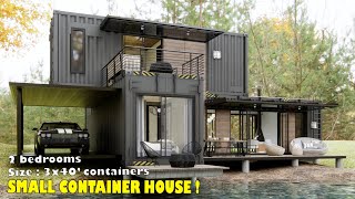 Shipping Container House 2 Bedrooms  Small House Made Of Three Containers [upl. by Laforge316]