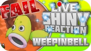 Shiny Weepinbell FAIL Pokemon X and Y Horde Encounters  LIVE Shiny Reaction Stream Highlight [upl. by Oah986]