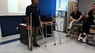 Gait patterns using crutches walkers and canes [upl. by Depoliti]