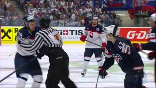 USA vs Slovakia Fight 20150512 IIHF 2015 WC HIGHLIGHTS SwedishSvenska [upl. by Nsaj]