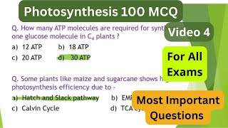 Photosynthesis MCQ Part4 for all competitive Exams Plant physiology MCQClass 11 Biology MCQ [upl. by Adnalahs]