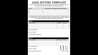 Goal Setting Worksheet  Employee Performance  Annual Goals  Performance Review Form HR Templates [upl. by Nikolai826]