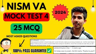 NISM VA MOCK TEST 2024  NISM 5A EXAM PREPARATION  NISM MOCK TEST  nism5a nismexampreparation [upl. by Eatnuahc]