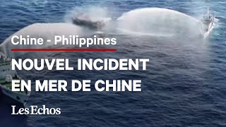 La Chine et les Philippines s’affrontent à coups de canon à eau en mer de Chine méridionale [upl. by Inilam540]