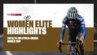 Dendermonde  Women Elite Highlights  202324 UCI Cyclocross World Cup [upl. by Sissy]