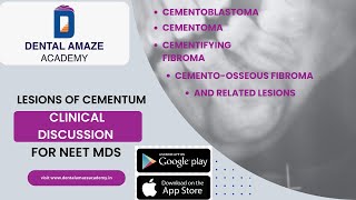 Clinical Discussions Lesions of cementum amp related lesions For NEET MDS [upl. by Durwyn]