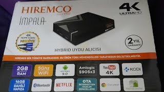 Hiremco impala 4K Android Uydu Alıcısı Kutu Açılış İnceleme [upl. by Naivatco]