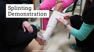 How to Apply Fiberglass Splint  Splinting Demonstration [upl. by Neltiak183]