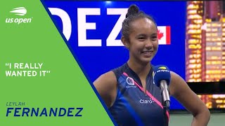 Leylah Fernandez OnCourt Interview  2021 US Open Semifinal [upl. by Alber]