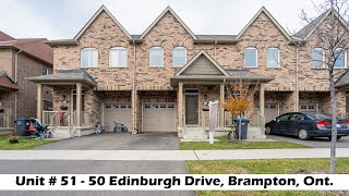 51 50 Edinburgh Drive Brampton  Townhouse for Sale [upl. by Campbell]