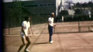 Ilie Nastase in practice with french team FFTGrand Prix Madrid 1972 [upl. by Resarf296]