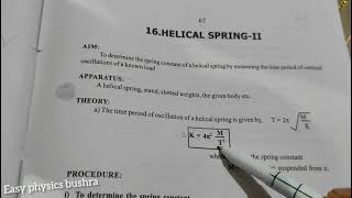 Helical spring oscillationmethod theory [upl. by Gabriela304]