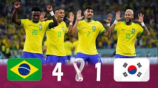 Brasil 4 x 1 Coreia do Sul ● melhores momentos  GLOBO FULL HD  ● Copa do Mundo Catar 2022 [upl. by Mckinney16]