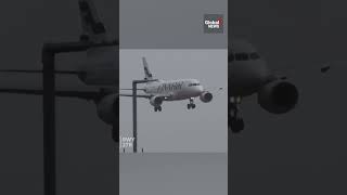 Londons Heathrow Airport experiences turbulent landings ahead of Storm Isha [upl. by Normie749]