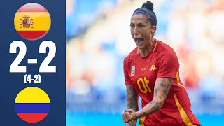 España vs Colombia  22 42  RESUMEN  Fútbol Femenina  Olímpicos París 2024  españa colombia [upl. by Dumas]