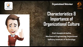 Characteristics  Importance  Organizational Culture  Organizational Behavior [upl. by Dnalevelc]