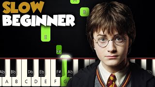 Harry Potter  Hedwigs Theme  SLOW BEGINNER PIANO TUTORIAL  SHEET MUSIC by Betacustic [upl. by Alleda86]