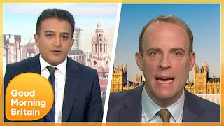 Adil Ray and Dominic Raab Clash After Confusion Over Omicron Statistics  Good Morning Britain [upl. by Ahsien]