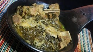 Siga be Gomen Recipe Ethiopian  Amharic Sega Lamb bones amp Spinach Collards [upl. by Robinson399]