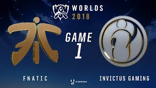 WORLDS 2018  FINALE  FNC vs IG  Game 1 [upl. by Bushey]