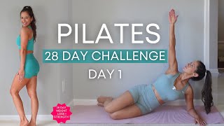 Beginner Pilates for Weight Loss amp Strength 28 Day Challenge Day 1 [upl. by Morrissey280]