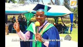 MWIMBAJI WA NYIMBO ZA INJILI AMBWENE MWASONGWE ATUNUKIWA SHAHADA YA KWANZA YA UHASIBU BAC [upl. by Nedac]