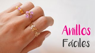 3 ANILLOS DE ALAMBRE fáciles Ideas hermosas para anillos 276 [upl. by Edina]