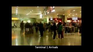 London Heathrow Terminal 1 amp 3 Walk To Bus Train Stations [upl. by Salomon461]