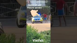 Polizei trifft auf Vielfalt🤦🏻✈️ afd memes deutsch deutschland politik shorts satire ytshorts [upl. by Layap]