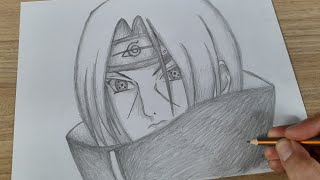 FACIL DE DESENHAR COMO DESENHAR o ITACHI da AKATSUKI [upl. by Hasseman]