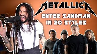 Metallica  Enter Sandman in 20 Styles [upl. by Litnahc]