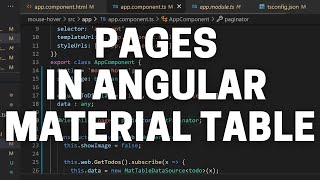 Adding Pages to Angular Material Table using Paginator  Angular Material Tutorial [upl. by Deni]