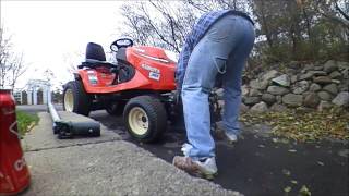 Kubota Gr 2120 mower off and snowblower on [upl. by Ylloh]