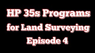 HP 35s Land Surveying Programs DistanceDistance Intersection Program [upl. by Athalee]