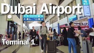 Dubai International Airport Terminal 1 Walking Tour 4K [upl. by Trevar65]