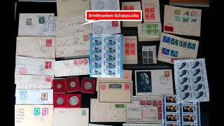 Briefmarken Schatzsuche mit Briefmarken Briefen Karten und Münzen aus der letzten Zeit [upl. by Kendrick]