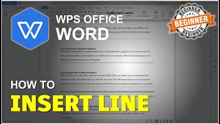 WPS Office Word How To Insert A Line Tutorial [upl. by Krutz]