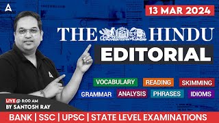 The Hindu Editorial Analysis  The Hindu Vocabulary by Santosh Ray  Vocabulary for Bank amp SSC Exams [upl. by Britteny]