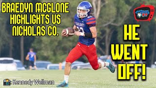 Braedyn McGlone Highlights vs Nicholas County  Lewis County Lions Football  Kool TV [upl. by Viscardi]