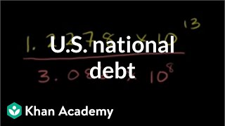 US national debt scientific notation word problem  PreAlgebra  Khan Academy [upl. by Aikal749]